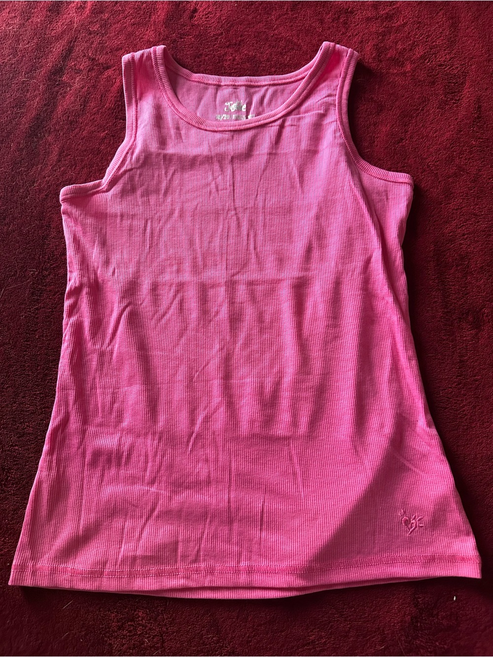 Justice Hot Pink Ribbed Tank Top